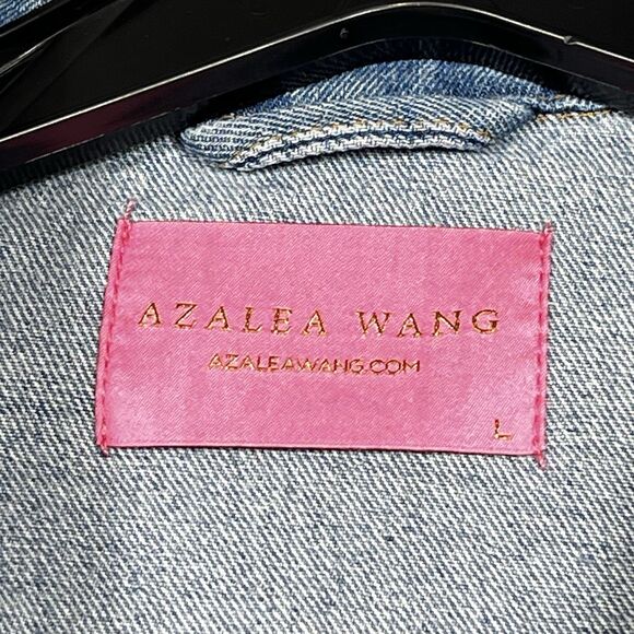 Azalea Wang Jacket Distressed Denim Women’s Large Long Stylish - Picture 10 of 12